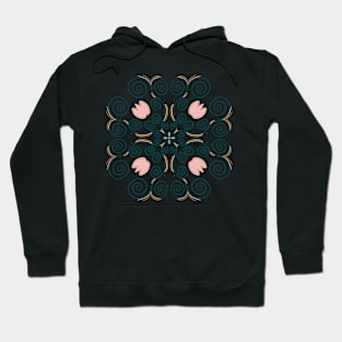 Flower Tulip Vine Mandala - Transparent Hoodie